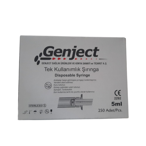 Genject 5 cc Steril Enjektör Pembe 250'li